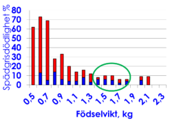 Bild på ett diagram över spädgrisdödligheten